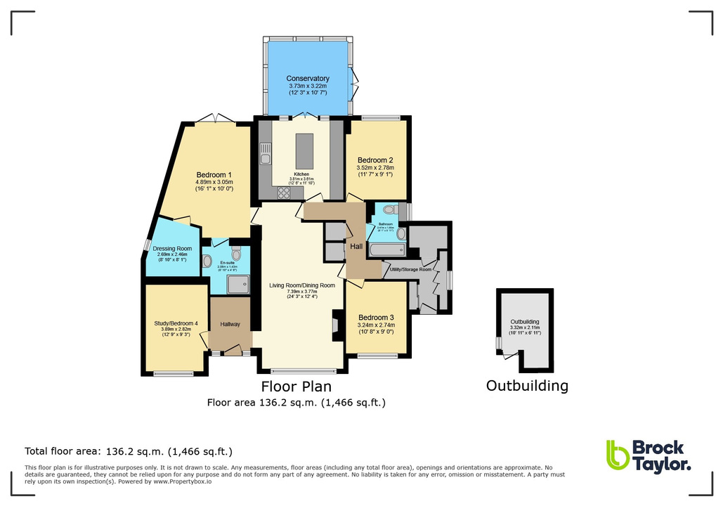 4 bed detached bungalow for sale in Lime Kiln Road, Mannings Heath - Property floorplan