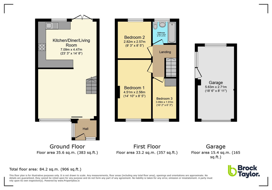 3 bed terraced house for sale in Beech Road, Horsham - Property floorplan