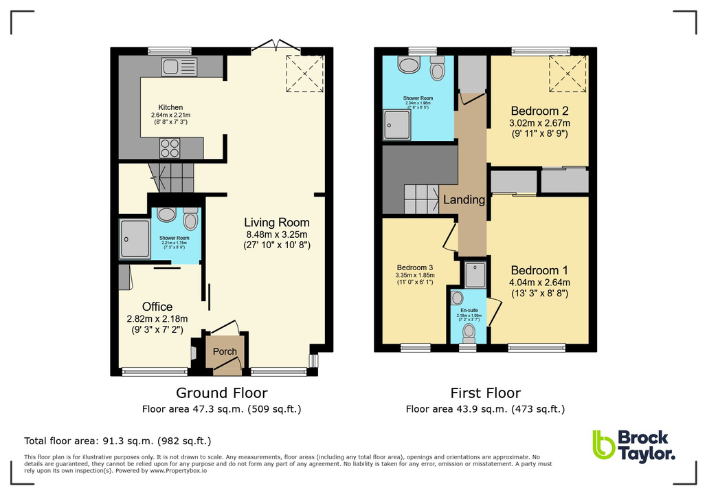 3 bed semi-detached house for sale in Bakers Close, Southwater - Property floorplan