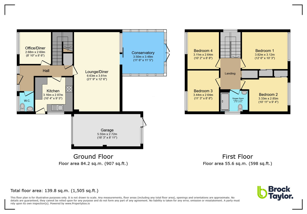 4 bed detached house for sale in Oaks Close, Horsham - Property floorplan