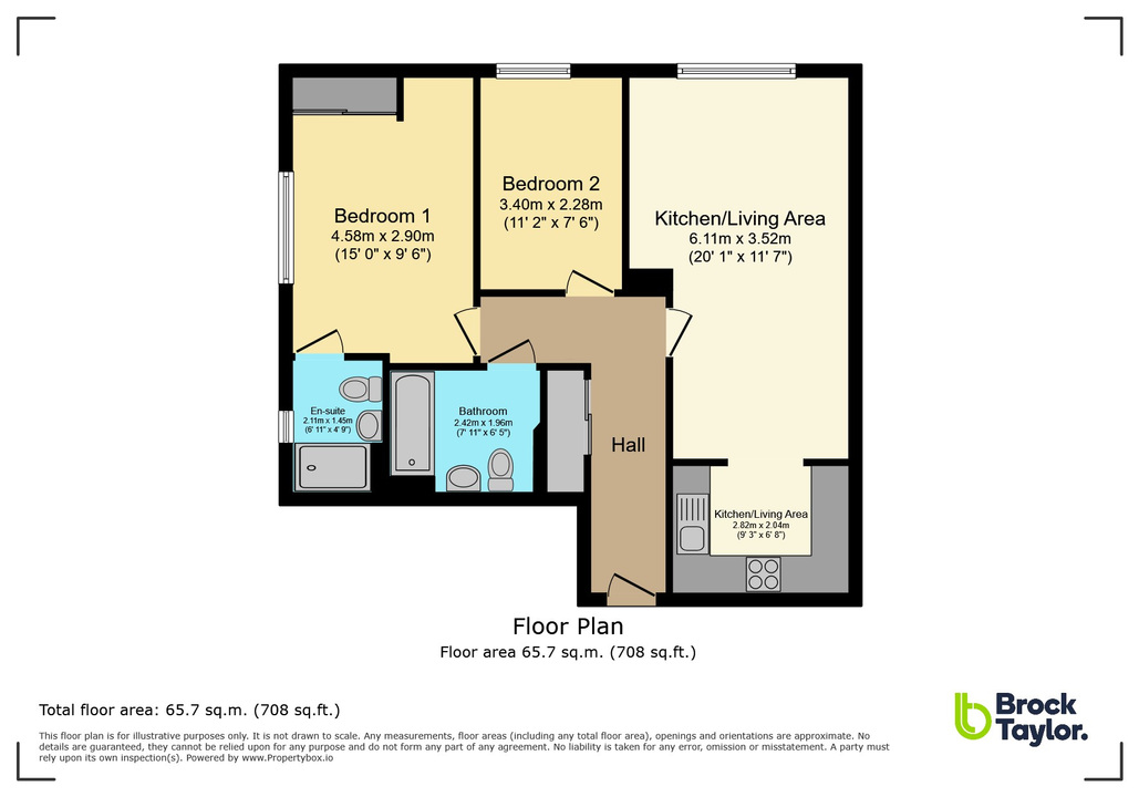 2 bed apartment for sale in Crawley Road, Horsham - Property floorplan