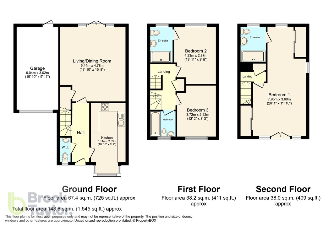 3 bed link detached house for sale in Centenary Way, Haywards Heath - Property floorplan