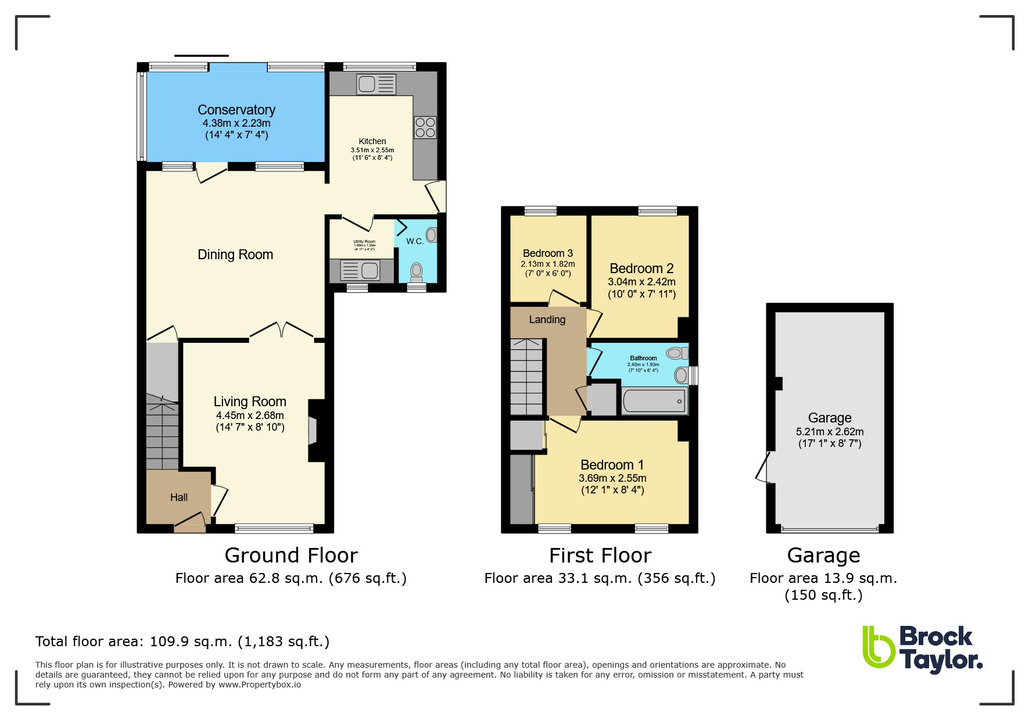 3 bed semi-detached house for sale in Earlswood Close, Horsham - Property floorplan