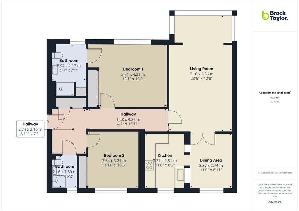 2 bed apartment for sale in Bluecoat Pond, Christs Hospital - Property floorplan