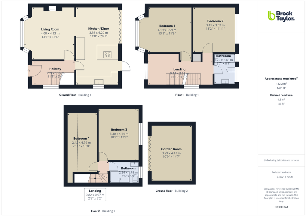 4 bed semi-detached house for sale in Hill Mead, Horsham, West Sussex - Property floorplan