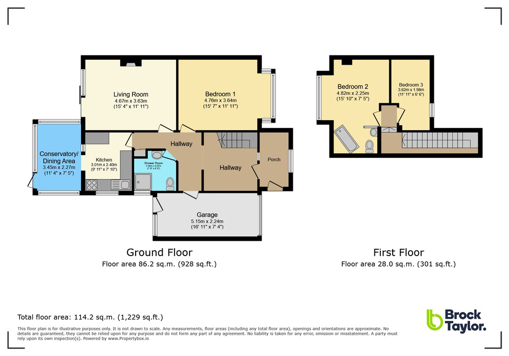 3 bed semi-detached bungalow for sale in Ringley Road, Horsham - Property floorplan