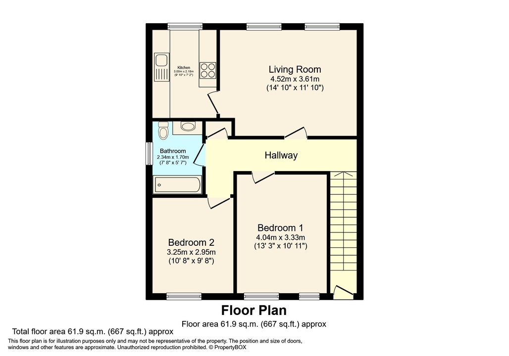 2 bed maisonette for sale in Hills Place, Horsham - Property floorplan