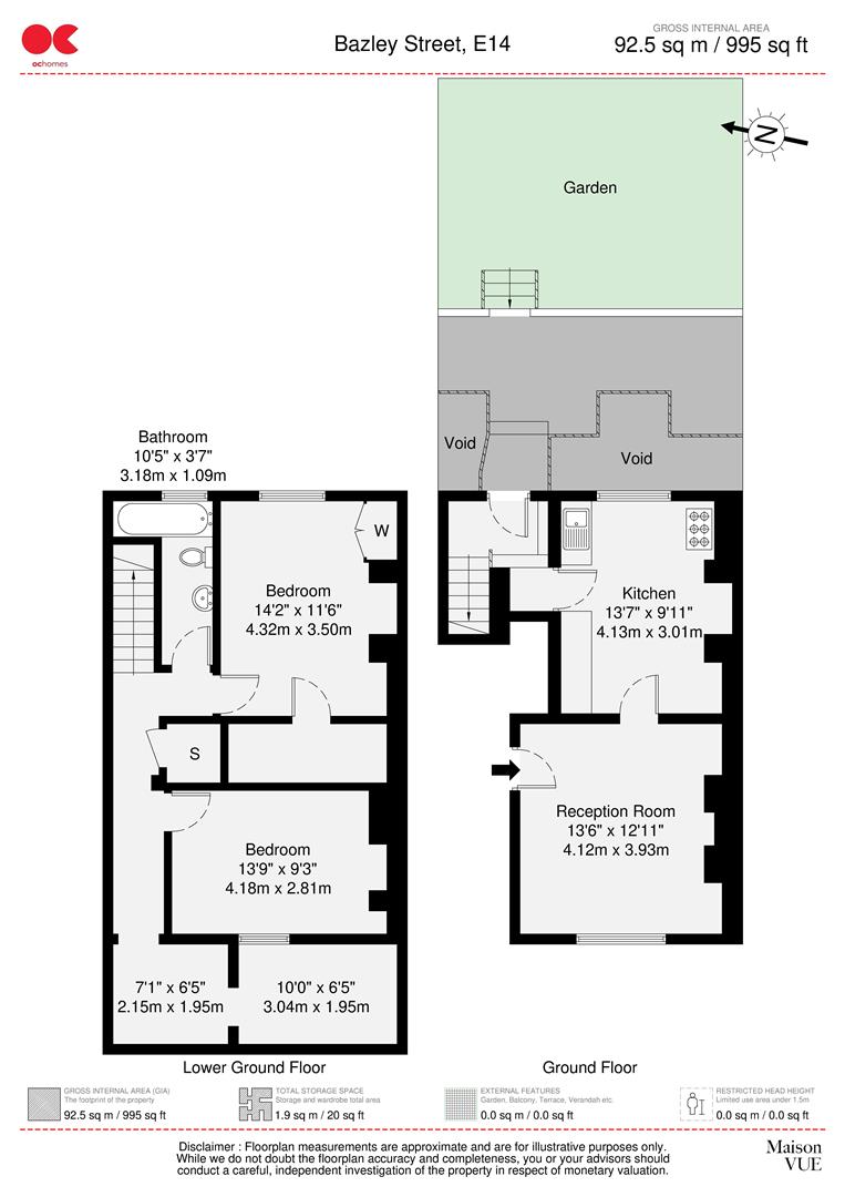 2 bed flat to rent in Bazely Street, London - Property floorplan