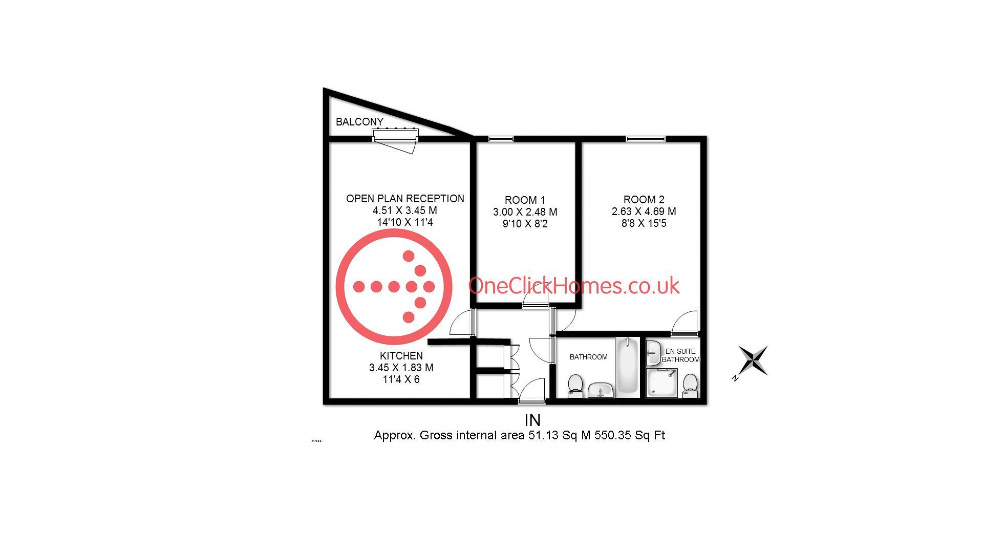 2 bed flat to rent in Eastern Avenue, Gants Hill - Property floorplan