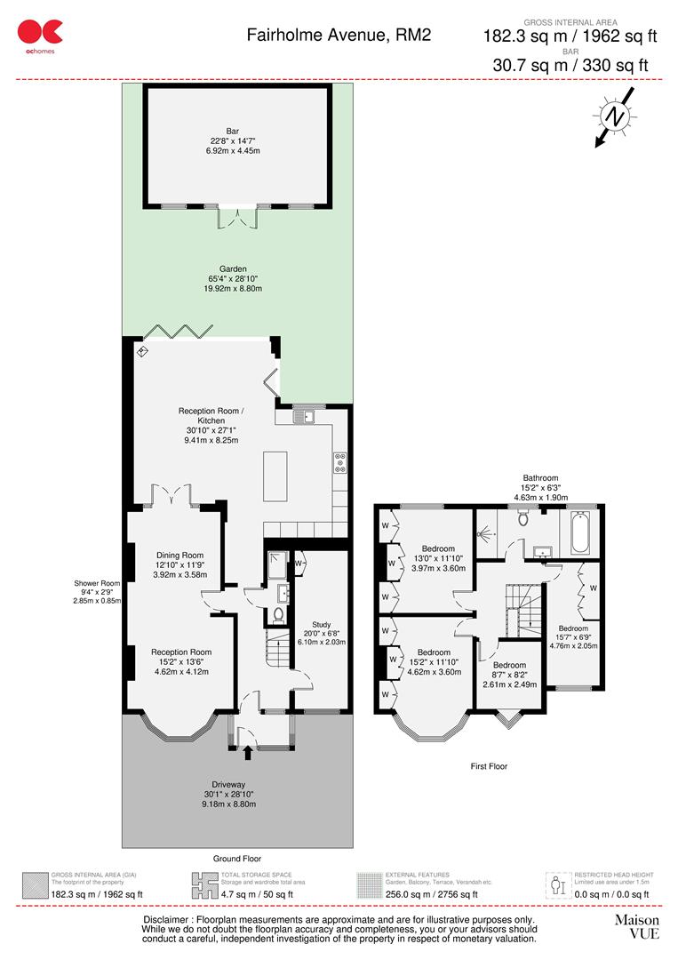 4 bed semi-detached house for sale in Fairholme Avenue, Gidea Park - Property floorplan