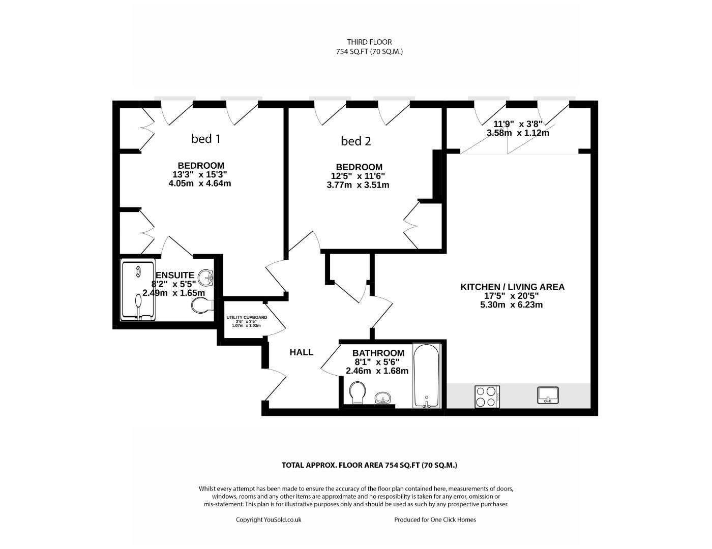 2 bed flat to rent in Buckle Street, Aldgate - Property floorplan