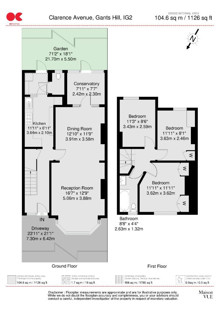 3 bed terraced house for sale in Clarence Avenue, Gants Hill - Property floorplan