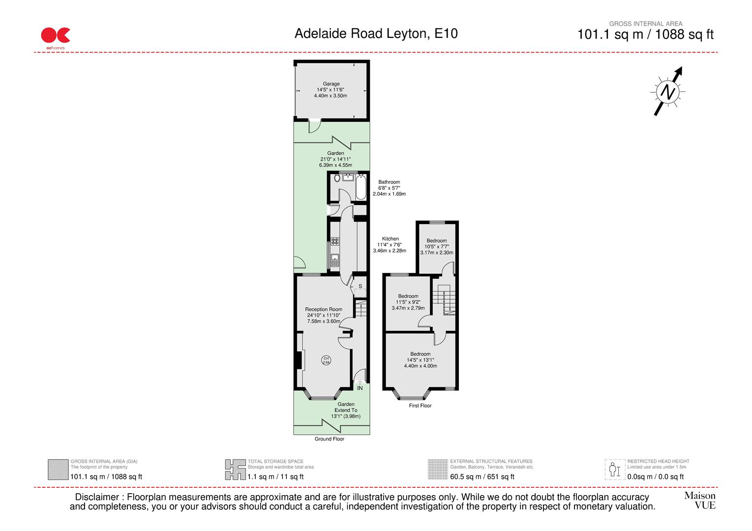 3 bed end of terrace house to rent in Adelaide Road, London - Property floorplan