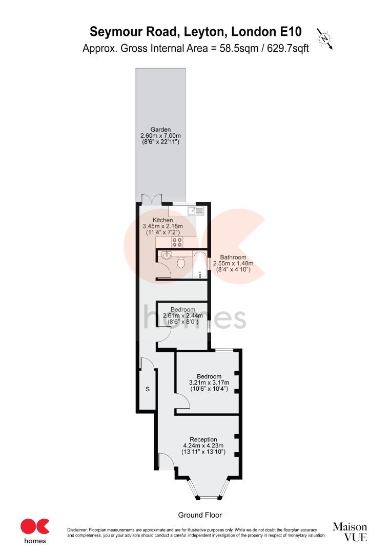 2 bed maisonette to rent in Seymour Road, London - Property floorplan