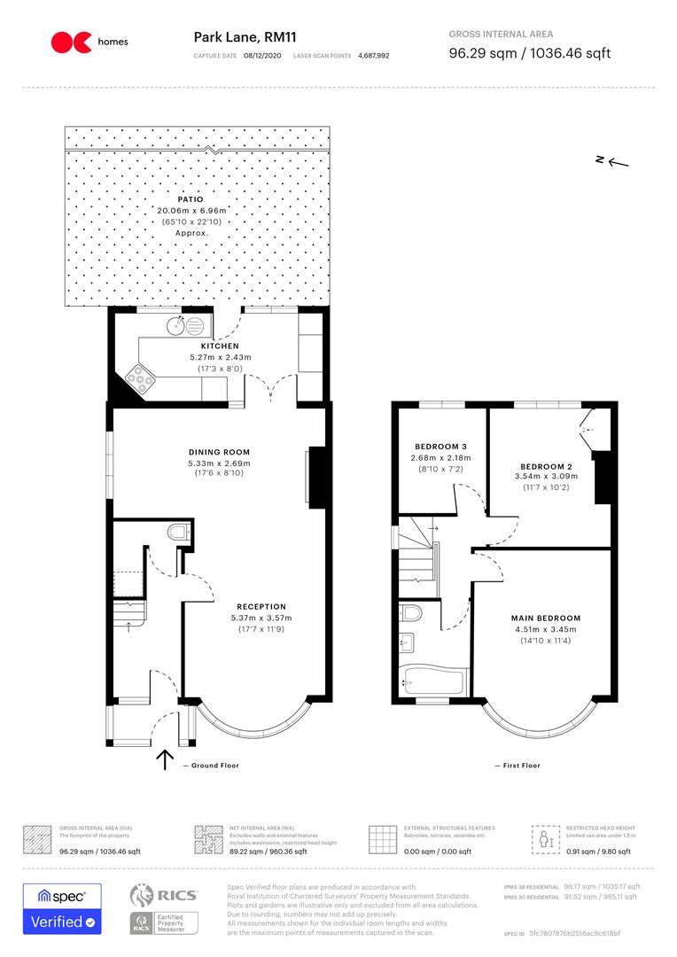 3 bed semi-detached house to rent in Park Lane, Hornchurch - Property floorplan