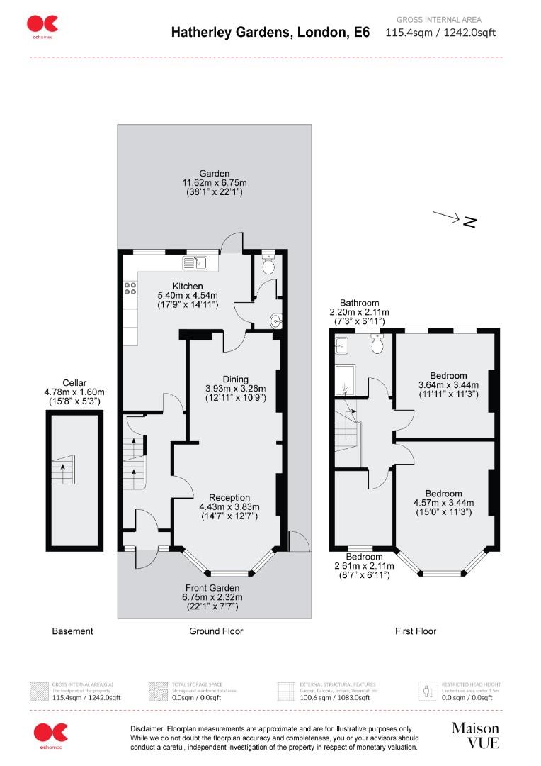 3 bed end of terrace house to rent in Hatherley Gardens, East Ham - Property floorplan