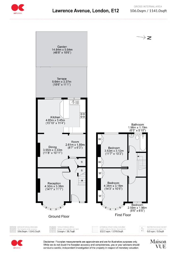3 bed terraced house for sale in Lawrence Avenue, Manor Park - Property floorplan
