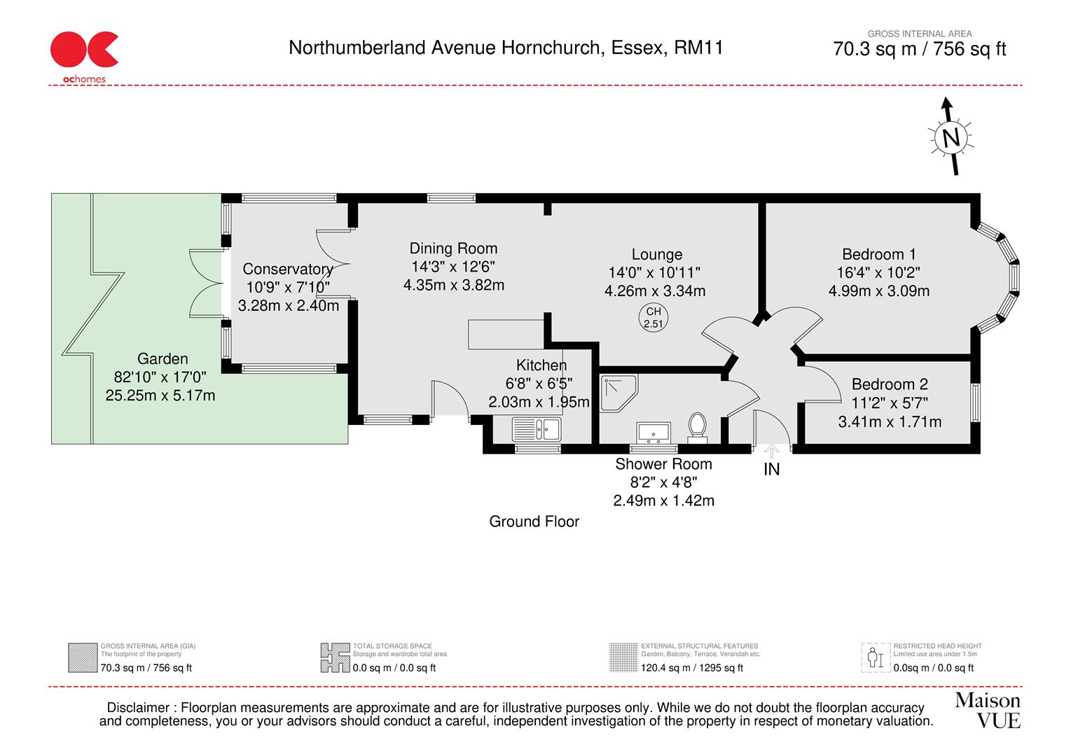 2 bed semi-detached bungalow to rent in Northumberland Avenue, Hornchurch - Property floorplan