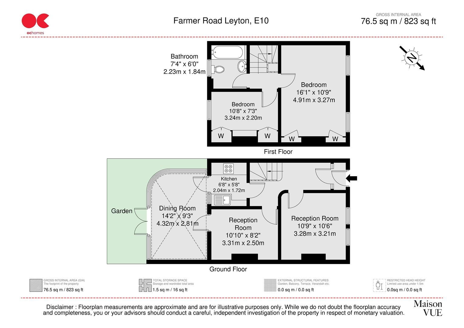 2 bed terraced house for sale in Farmer Road, Leyton - Property floorplan