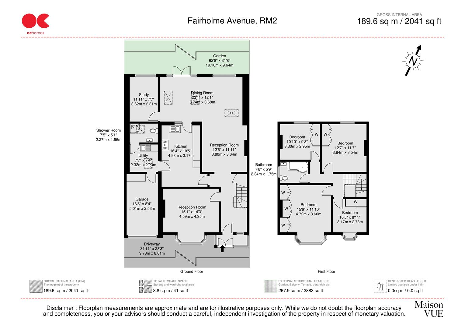 4 bed semi-detached house for sale in Fairholme Avenue, Gidea Park - Property floorplan