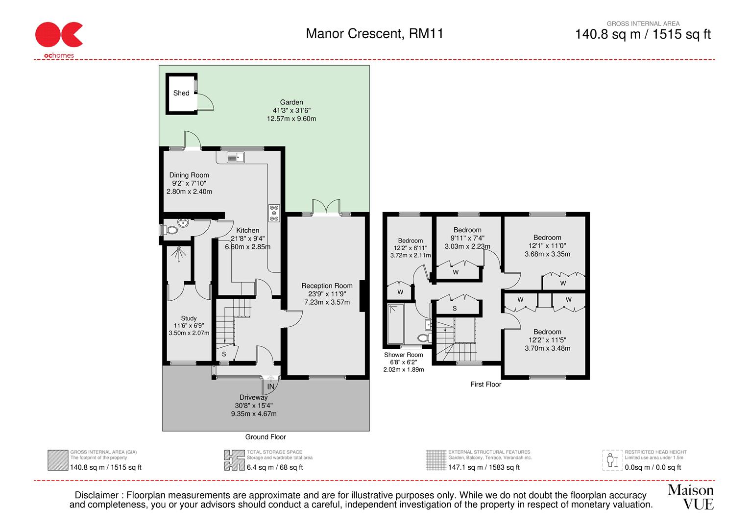 4 bed semi-detached house for sale in Manor Crescent, Hornchurch - Property floorplan
