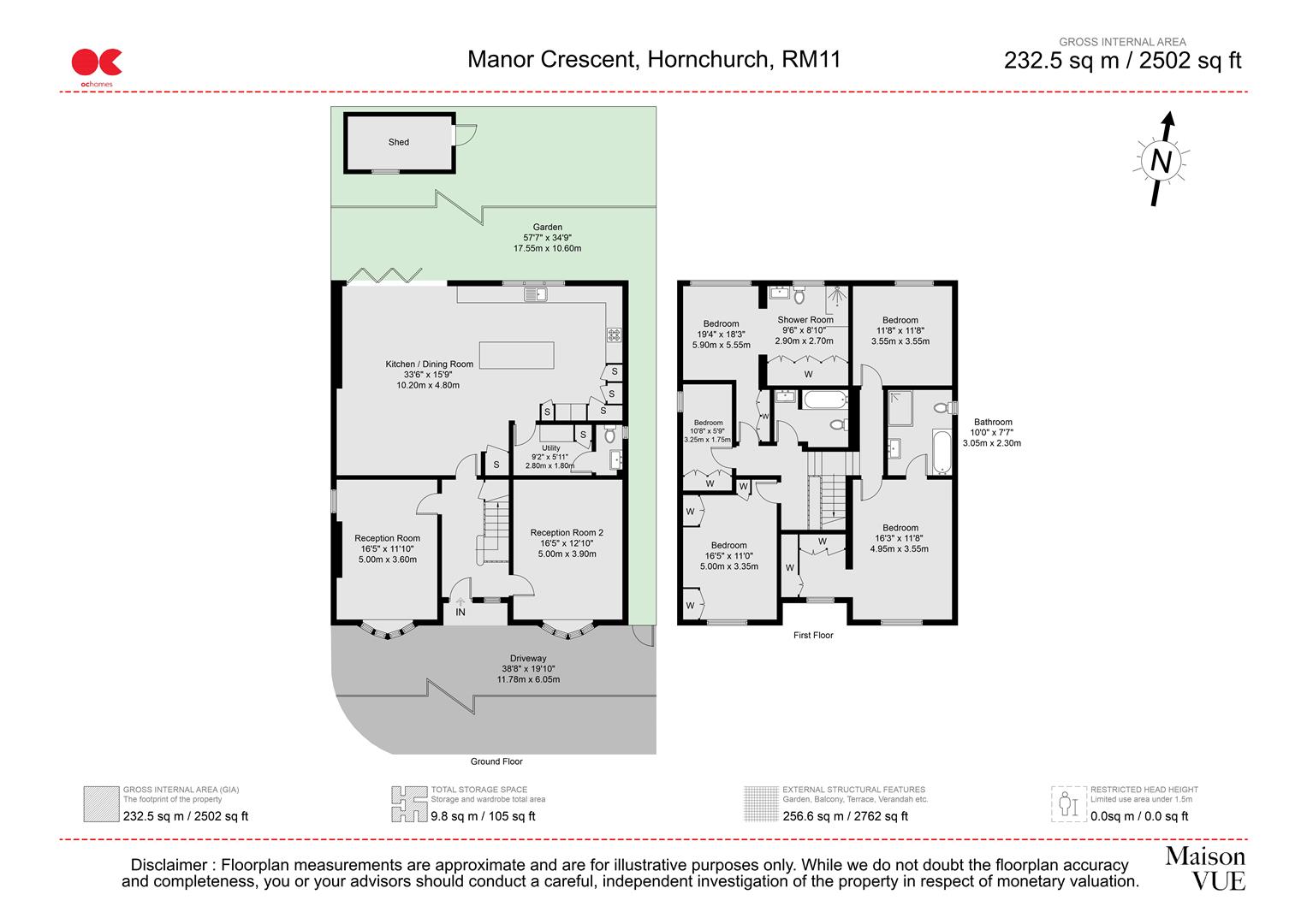 5 bed detached house for sale in Manor Crescent, Hornchurch - Property floorplan