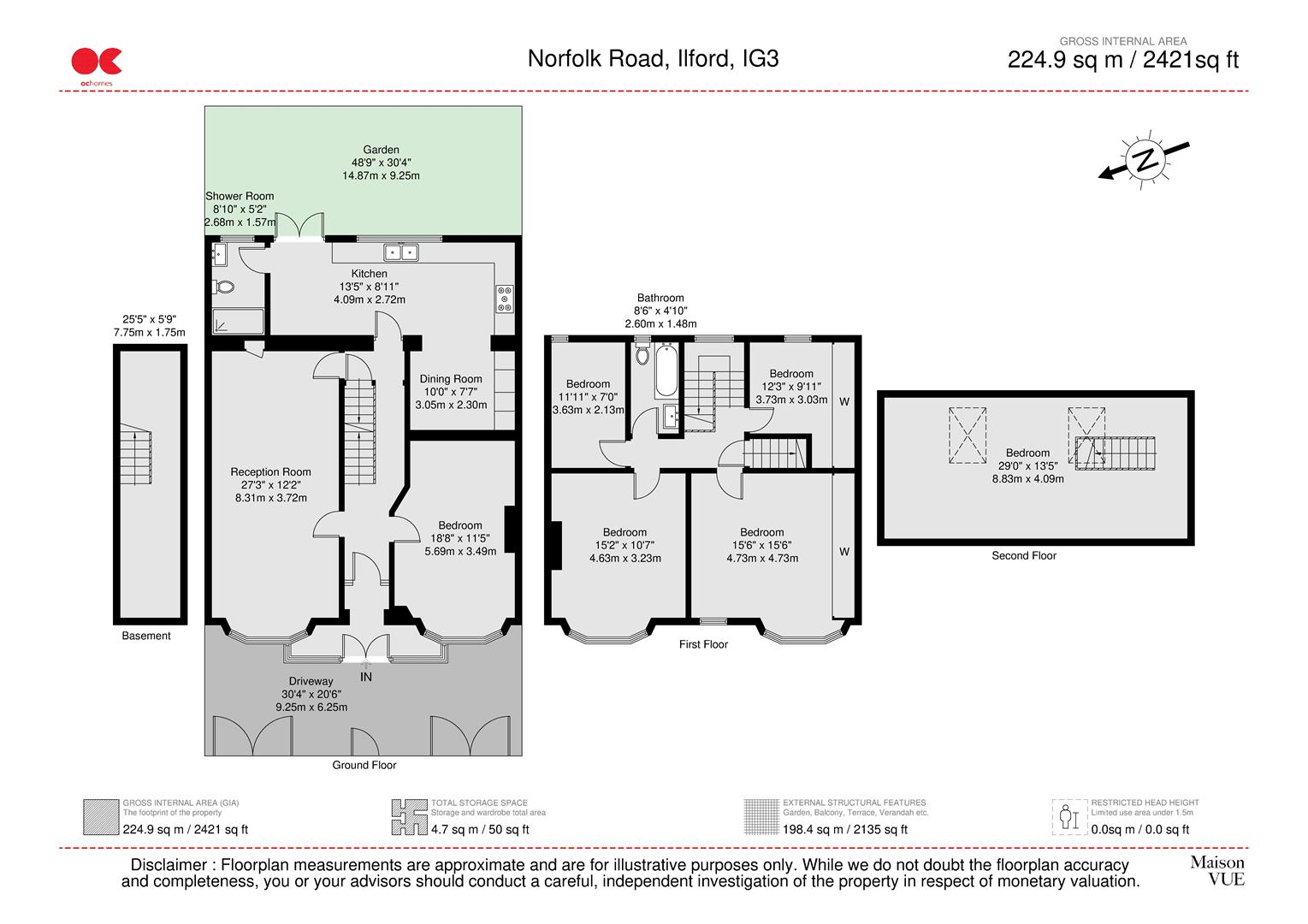 4 bed terraced house for sale in Norfolk Road, Seven Kings - Property floorplan