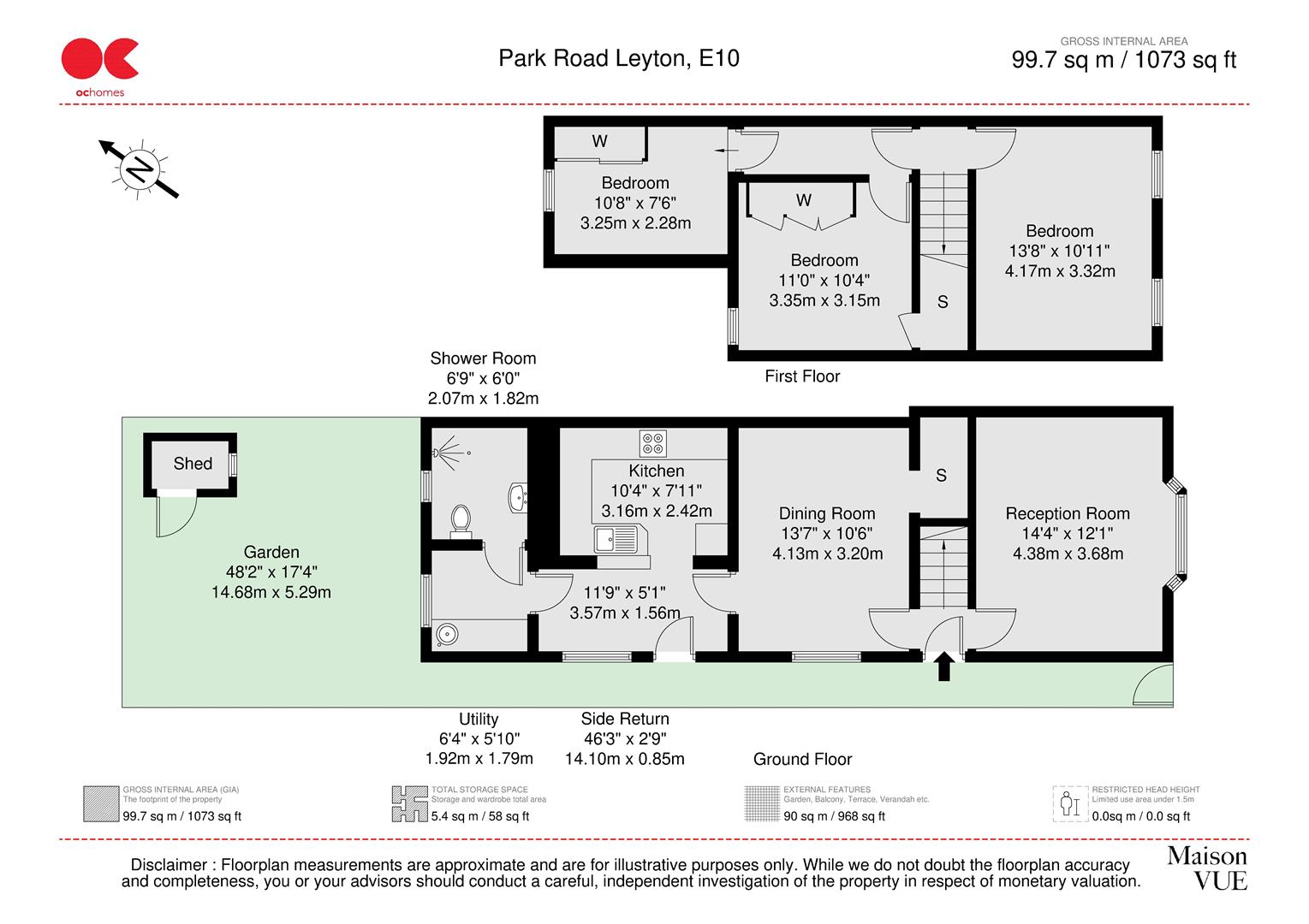 3 bed semi-detached house for sale in Park Road, Leyton - Property floorplan