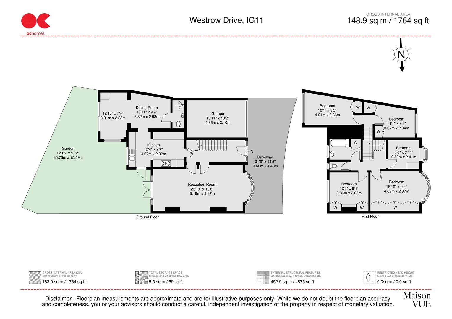 5 bed end of terrace house for sale in Westrow Drive, Barking - Property floorplan