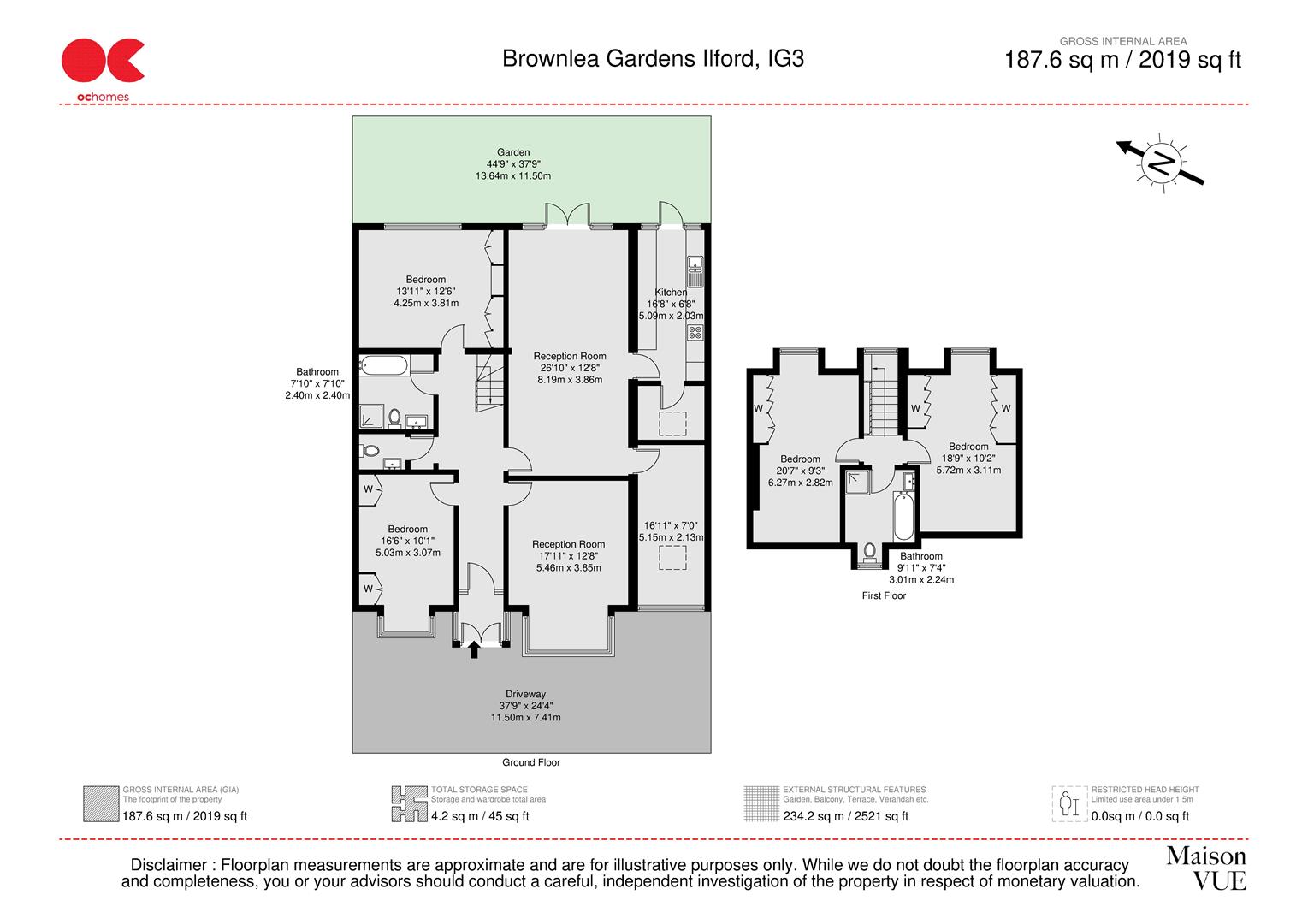 5 bed semi-detached bungalow for sale in Brownlea Gardens, Seven Kings - Property floorplan