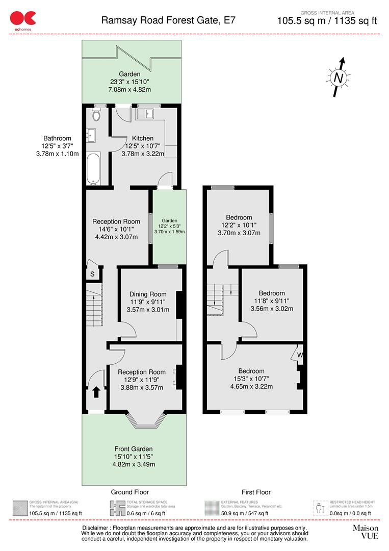 3 bed terraced house to rent in Ramsay Road, London - Property floorplan