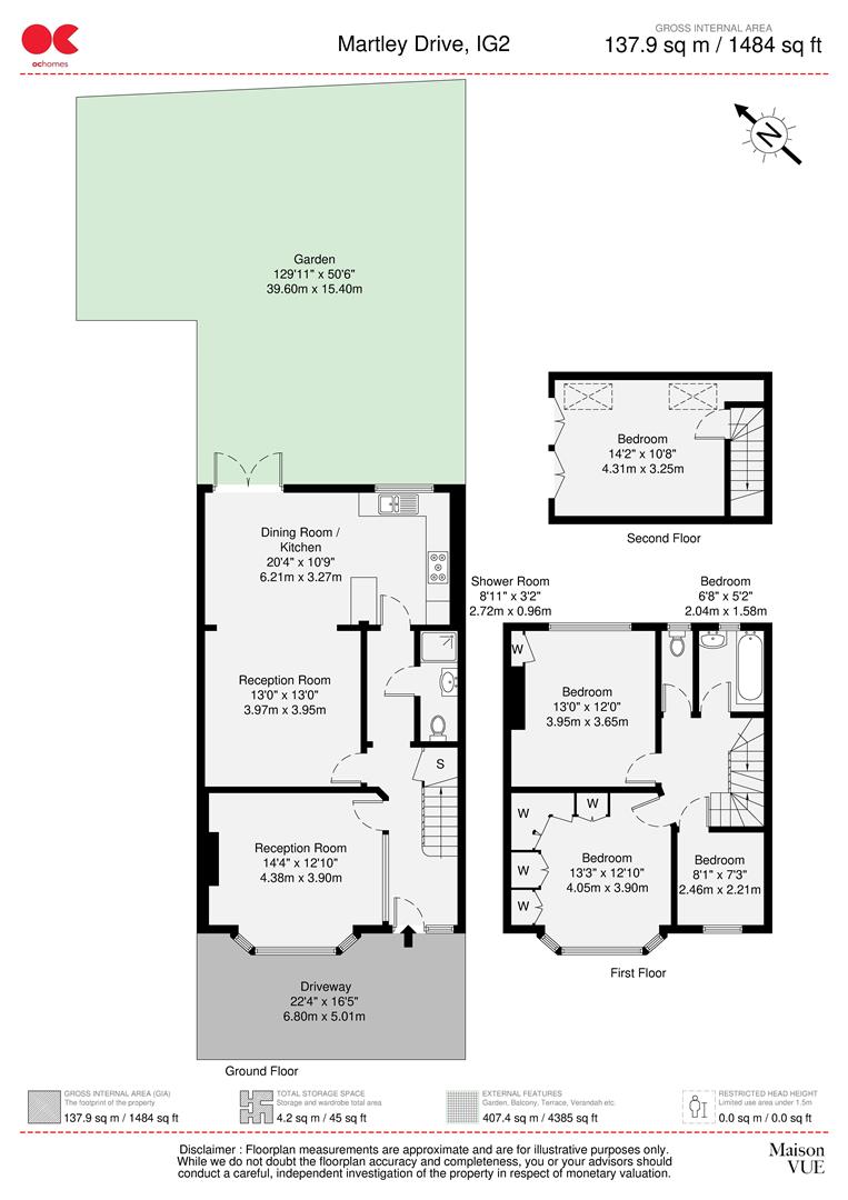 3 bed terraced house for sale in Martley Drive, Gants Hill - Property floorplan