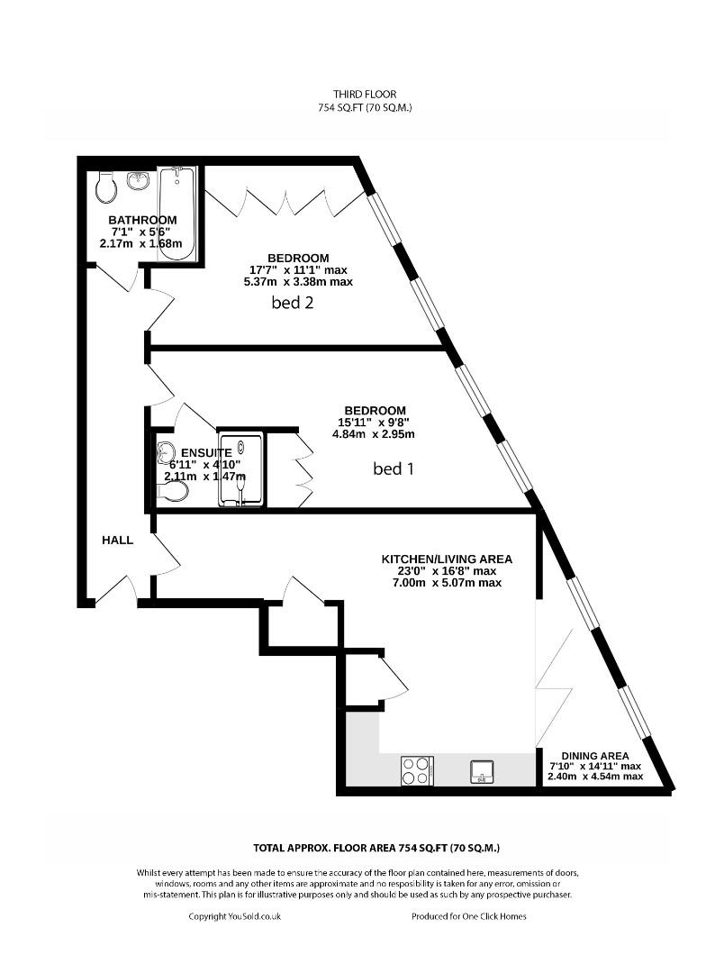 2 bed flat to rent in Buckle Street, Aldgate - Property floorplan