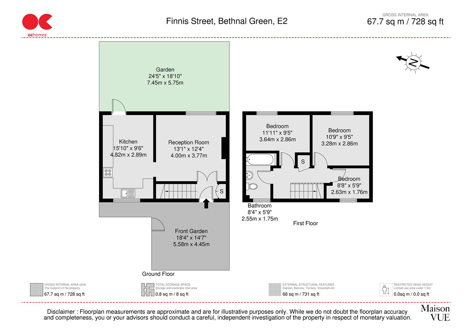 3 bed terraced house for sale in Finnis Street, Bethnal Green - Property floorplan