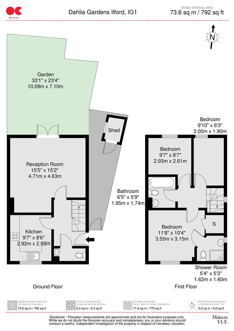 3 bed end of terrace house for sale in Dahlia Gardens, Ilford - Property floorplan