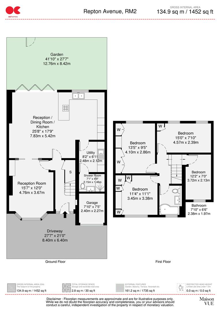 4 bed semi-detached house for sale in Repton Avenue, Gidea Park - Property floorplan