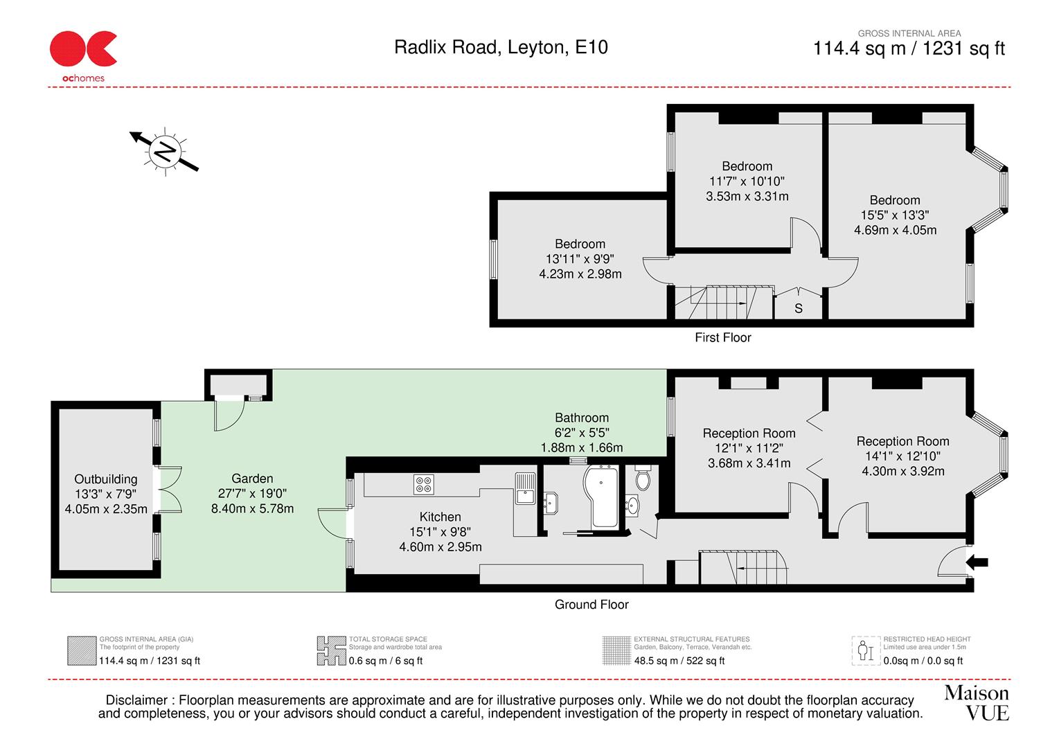 3 bed end of terrace house for sale in Radlix Road, Leyton - Property floorplan