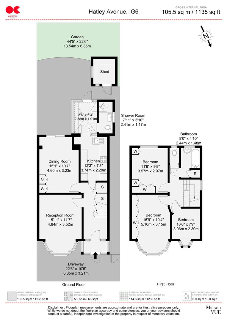 3 bed end of terrace house to rent in Hatley Avenue, Barkingside - Property floorplan