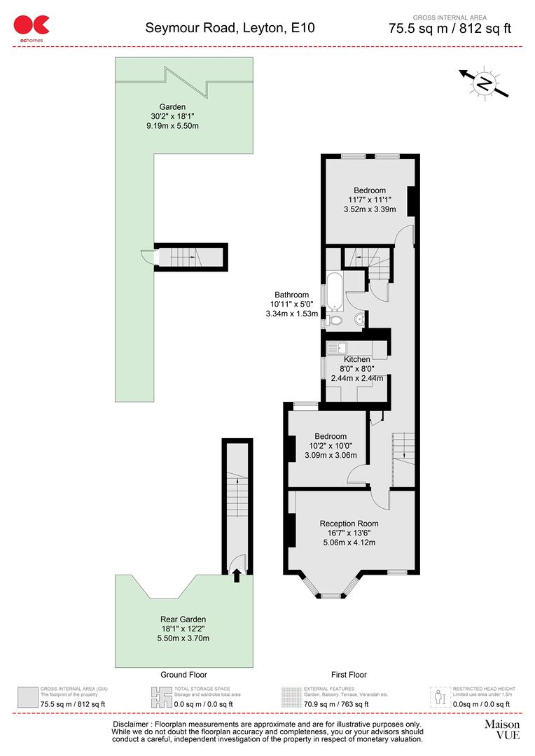 2 bed maisonette for sale in Seymour Road, Leyton - Property floorplan