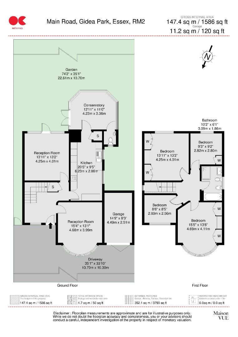 4 bed detached house for sale in Main Road, Gidea Park - Property floorplan