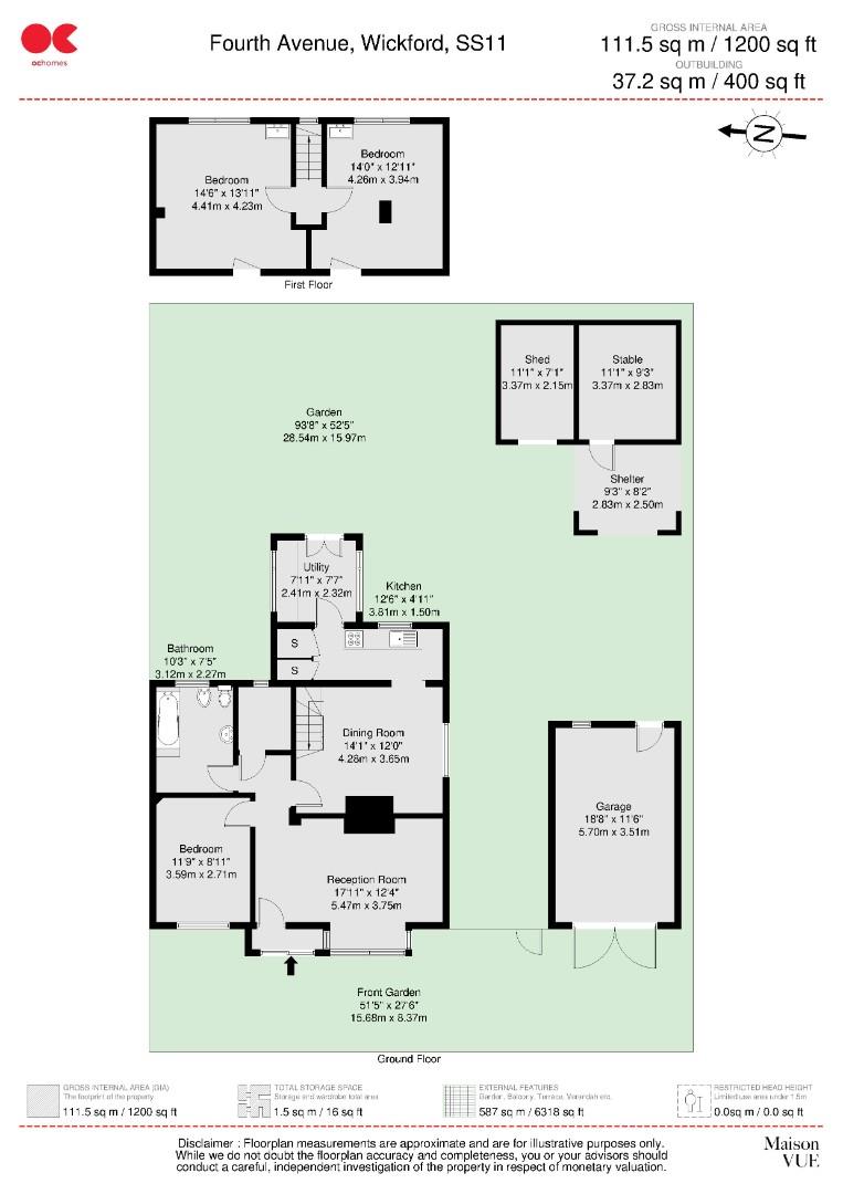 3 bed semi-detached bungalow for sale in Fourth Avenue, Wickford - Property floorplan