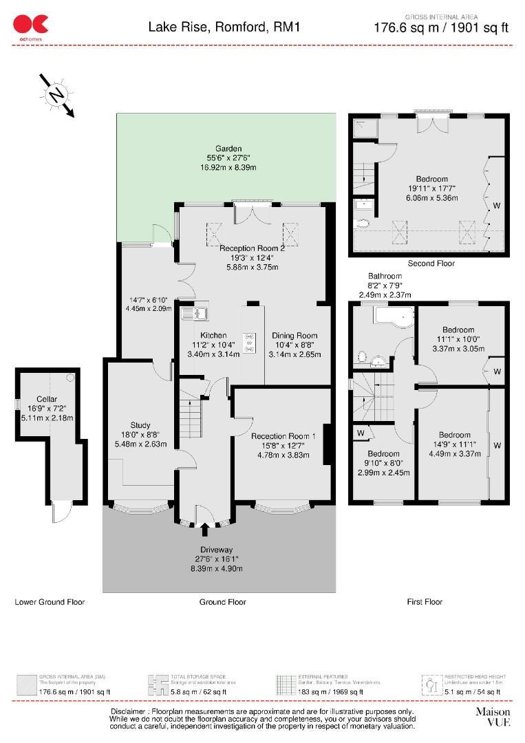 4 bed semi-detached house for sale in Lake Rise, Romford - Property floorplan