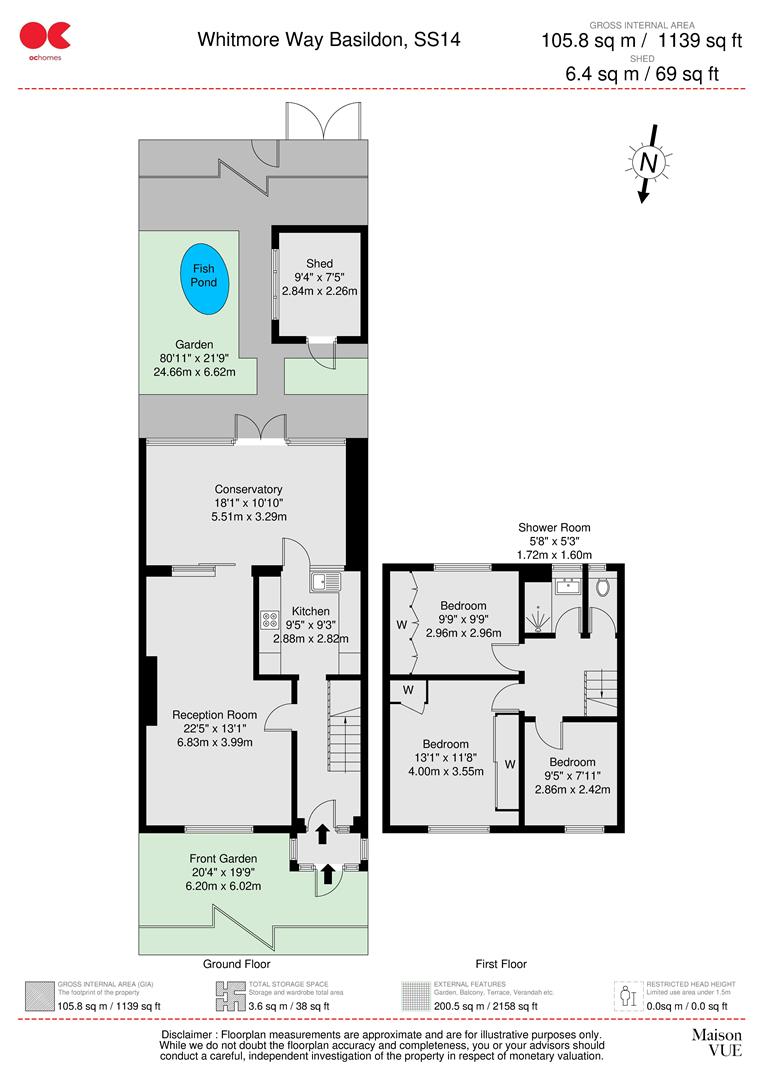 3 bed terraced house for sale in Whitmore Way, Basildon - Property floorplan