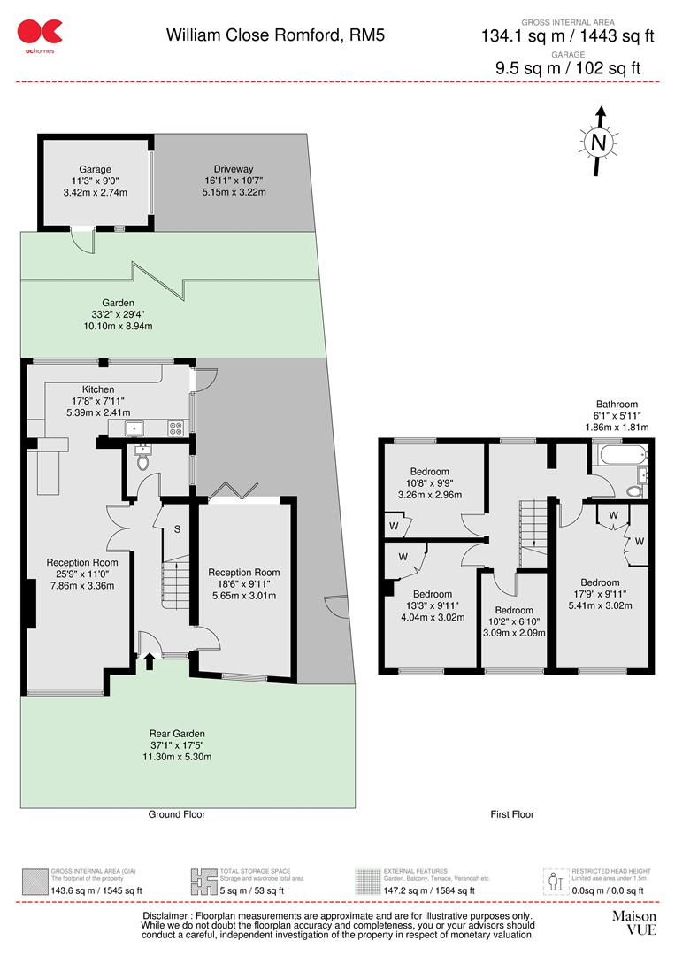 4 bed end of terrace house for sale in William Close, Romford - Property floorplan