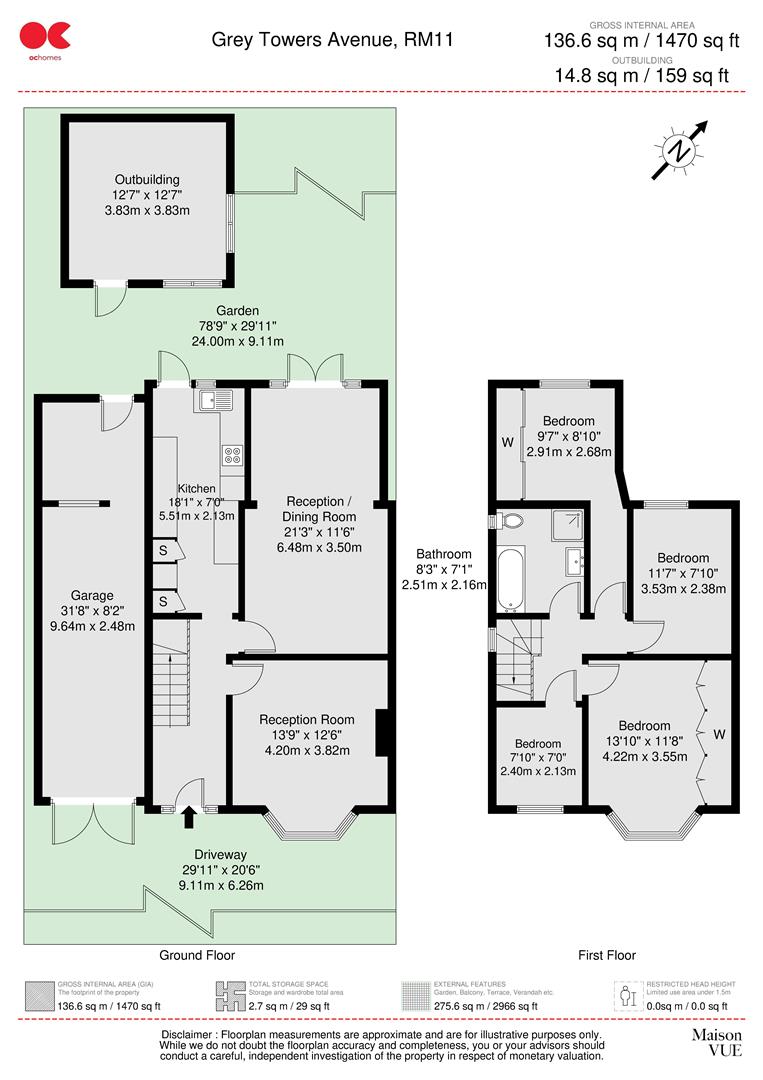 4 bed semi-detached house to rent in Grey Towers Avenue, Hornchurch - Property floorplan