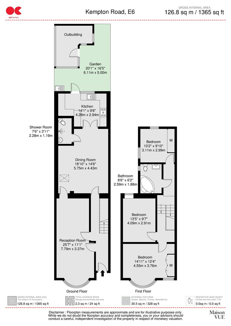 3 bed terraced house for sale in Kempton Road, East Ham - Property floorplan