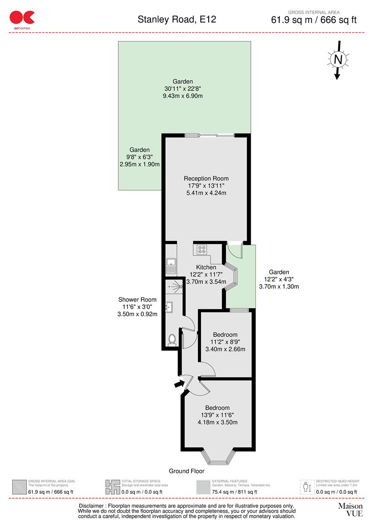 2 bed flat to rent in Stanley Road, Manor Park - Property floorplan