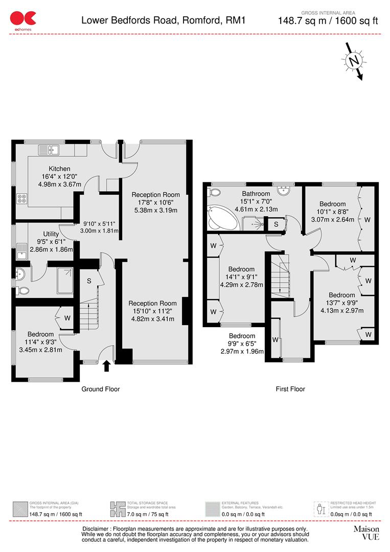 4 bed semi-detached house to rent in Lower Bedfords Road, Romford - Property floorplan