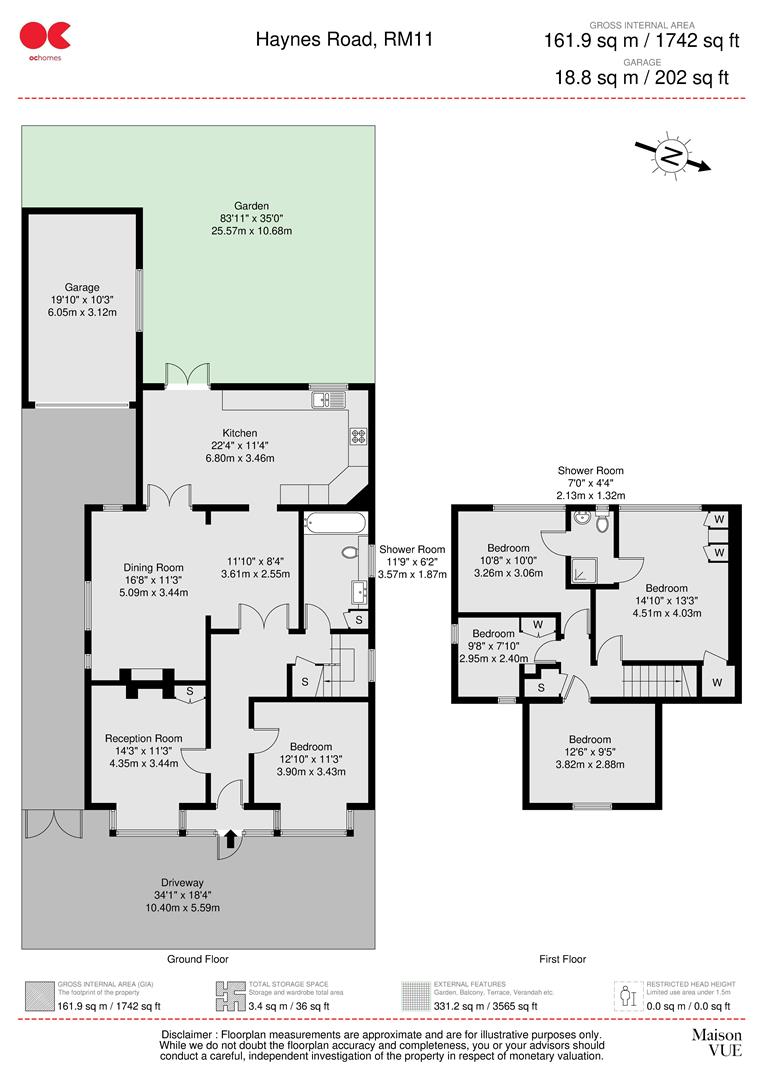 5 bed detached bungalow for sale in Haynes Road, Hornchurch - Property floorplan