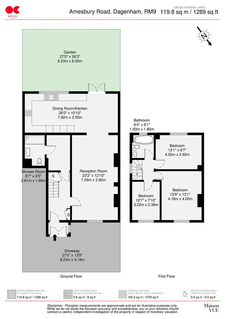 3 bed end of terrace house for sale in Amesbury Road, Dagenham - Property floorplan
